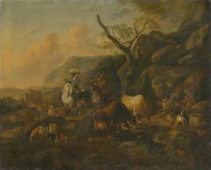 Paesaggio con cacciatori